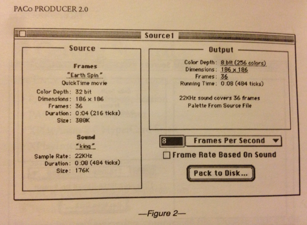 Mac Plus era dialog box with a lot of text and some dotted underlined numbers and filenames.